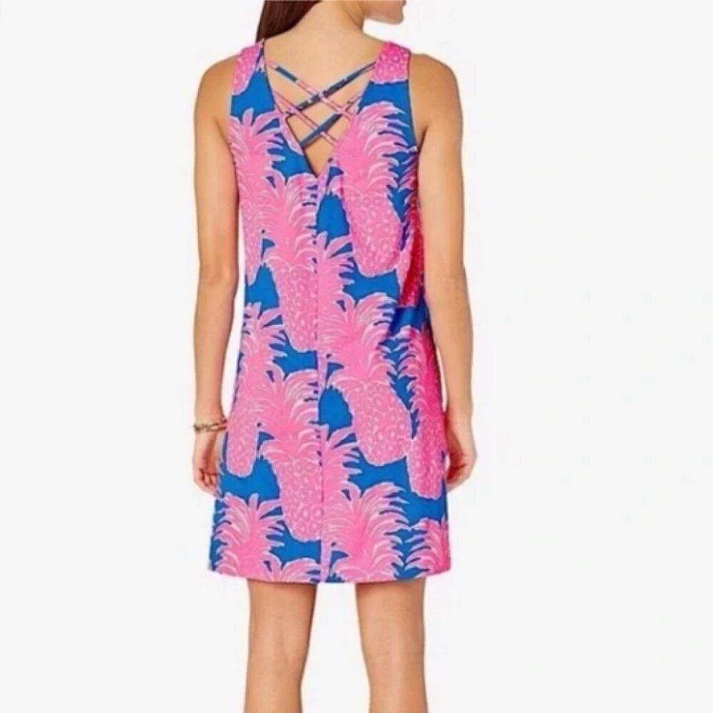 Lilly Pulitzer Kristen Swing dress in Blue Haven Little Flamenco size Large NWOT - Picture 2 of 8